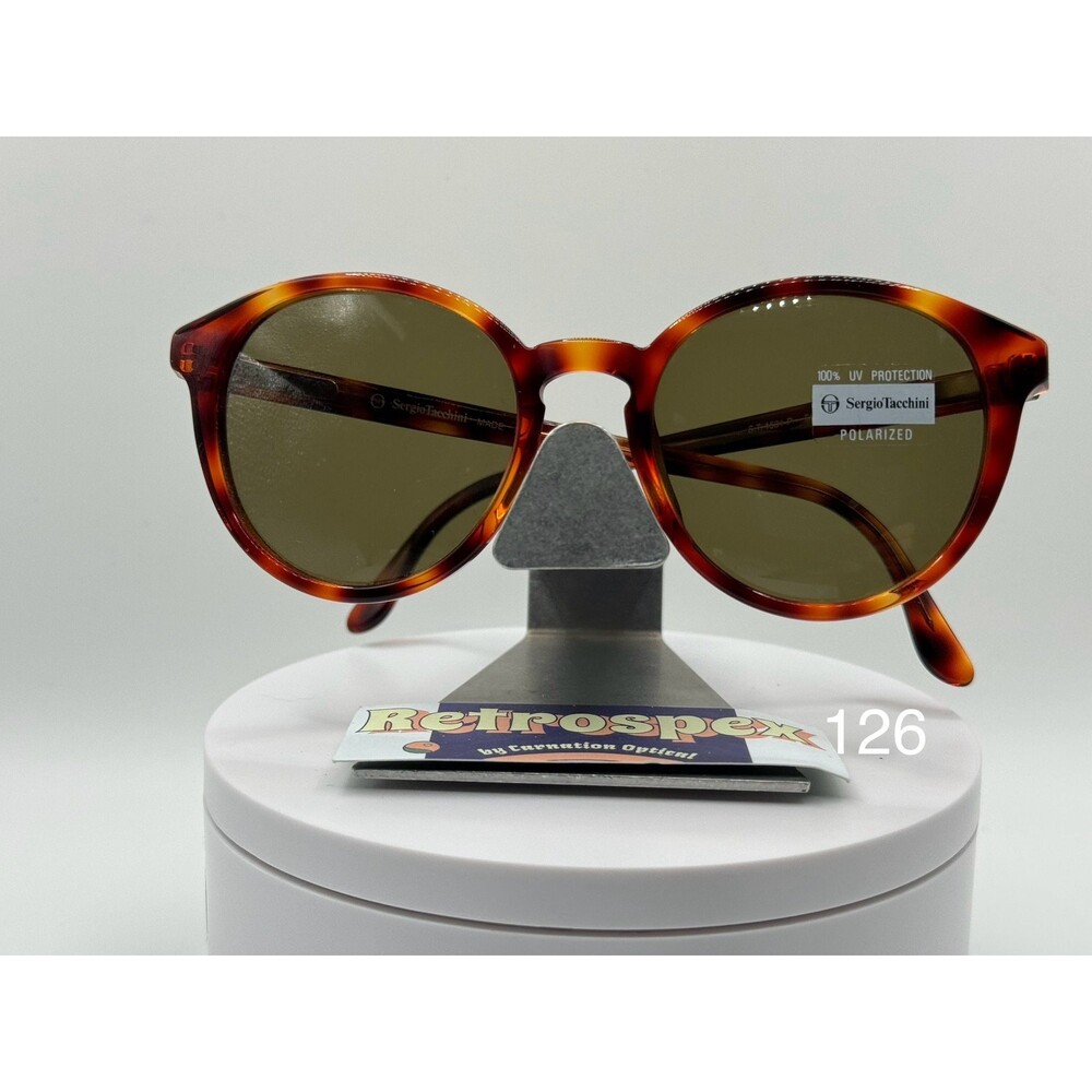 Vintage Y2K Designer Sunglasses | Round Tortoise | Sergio Tacchini | Polarized